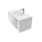 Castello Usa Thames 36-inch White Vanity Set with White Top and Gold Handles CB-MC-36W-GLD-20146-WH - alternate 3